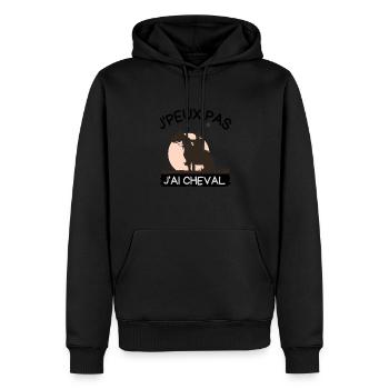 j'peux pas j'ai cheval - Sweat à capuche Premium bio Homme - noir - Devant - Nico (187cm)