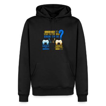 Je Vais Être Grand Frère 2022 Gamer Cadeau Humour - Sweat à capuche Premium bio Homme - noir - Devant - Nico (187cm)
