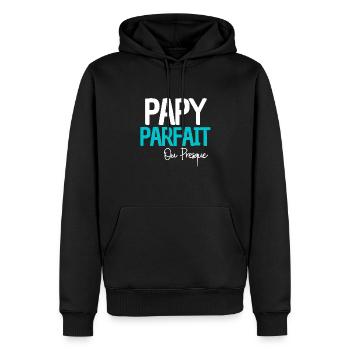 cadeau parfait pour un papy de légende. - Sweat à capuche Premium bio Homme - noir - Devant - Nico (187cm)