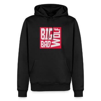 big bad wolf quote - Men’s Premium Organic Hoodie - black - Front - Nico (187cm)