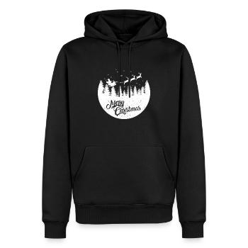 Frohe Weihnachten Schlitten Design des Weihnachtsmanns - Männer Premium Bio Hoodie - Schwarz - Vorne - Nico (187cm)