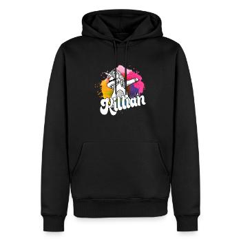 KILLIAN - Schöner Jungen Name mit Coolem Einhorn - Männer Premium Bio Hoodie - Schwarz - Vorne - Nico (187cm)