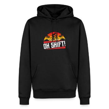 Oh Shift - Fahrradhumor Fahrrad Geschenk - Männer Premium Bio Hoodie - Schwarz - Vorne - Nico (187cm)