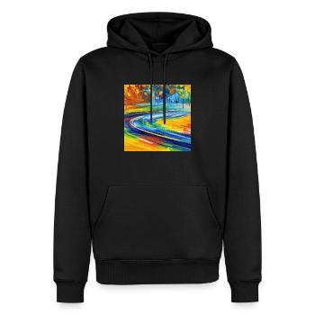 Neo-impressionist street - Men’s Premium Organic Hoodie - black - Front - Nico (187cm)