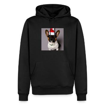 Weihnachten kleiner Hund - Männer Premium Bio Hoodie - Schwarz - Vorne - Nico (187cm)