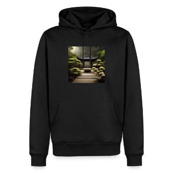Zen-Garten - Männer Premium Bio Hoodie - Schwarz - Vorne - Nico (187cm)