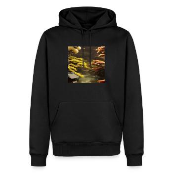 Jardin japonais d’automne - Sweat à capuche Premium bio Homme - noir - Devant - Nico (187cm)