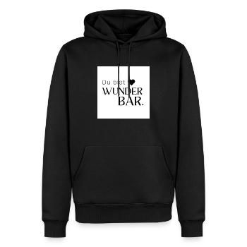 Du bist Wunderbar - Männer Premium Bio Hoodie - Schwarz - Vorne - Nico (187cm)