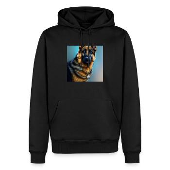 Berger allemand portait - Sweat à capuche Premium bio Homme - noir - Devant - Nico (187cm)
