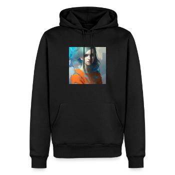 Schöne Frau Aquarellmalerei - Männer Premium Bio Hoodie - Schwarz - Vorne - Nico (187cm)