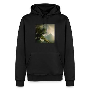 Beau palmier - Sweat à capuche Premium bio Homme - noir - Devant - Nico (187cm)
