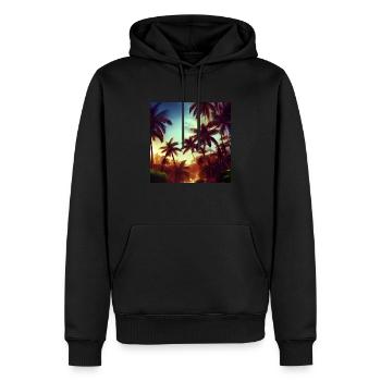 Abend in der Dschungelkunst - Männer Premium Bio Hoodie - Schwarz - Vorne - Nico (187cm)