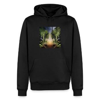 Œuvres d’art de la jungle - Sweat à capuche Premium bio Homme - noir - Devant - Nico (187cm)