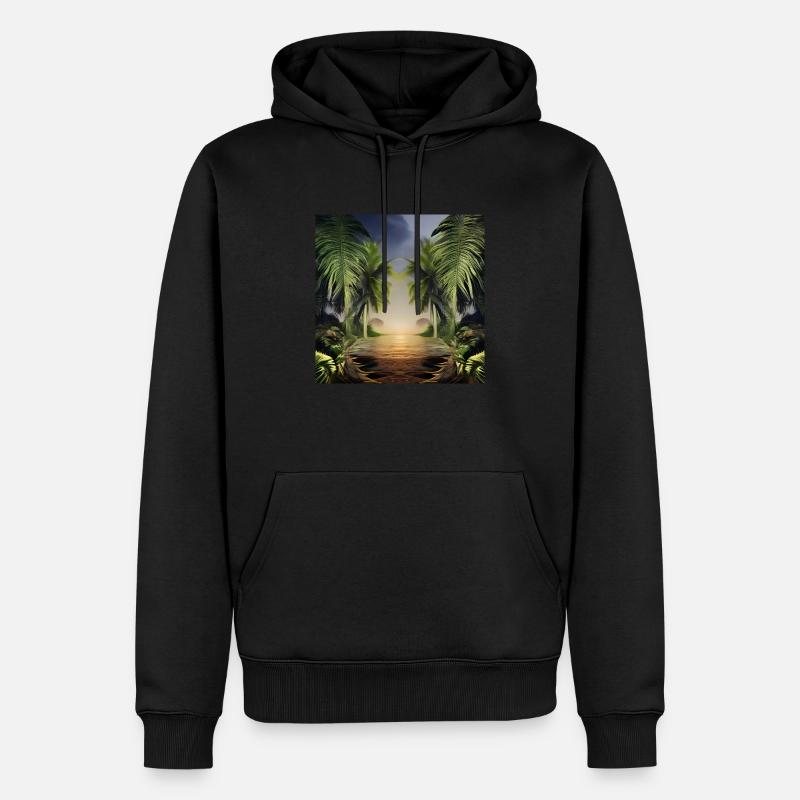 Œuvres d’art de la jungle - Sweat à capuche Premium bio Homme - noir