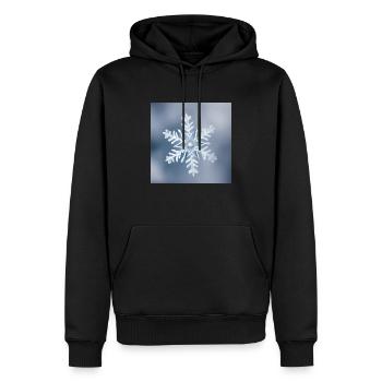 Winter-Schneeflocken-Porträt - Männer Premium Bio Hoodie - Schwarz - Vorne - Nico (187cm)
