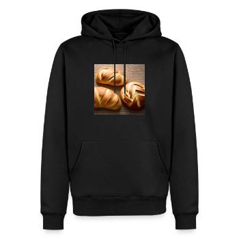 Porträt eines knusprigen Brotes - Männer Premium Bio Hoodie - Schwarz - Vorne - Nico (187cm)