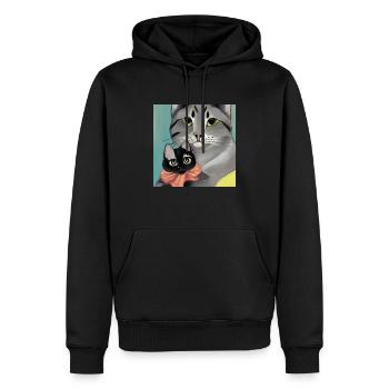 Mutter von Katzen - Männer Premium Bio Hoodie - Schwarz - Vorne - Nico (187cm)
