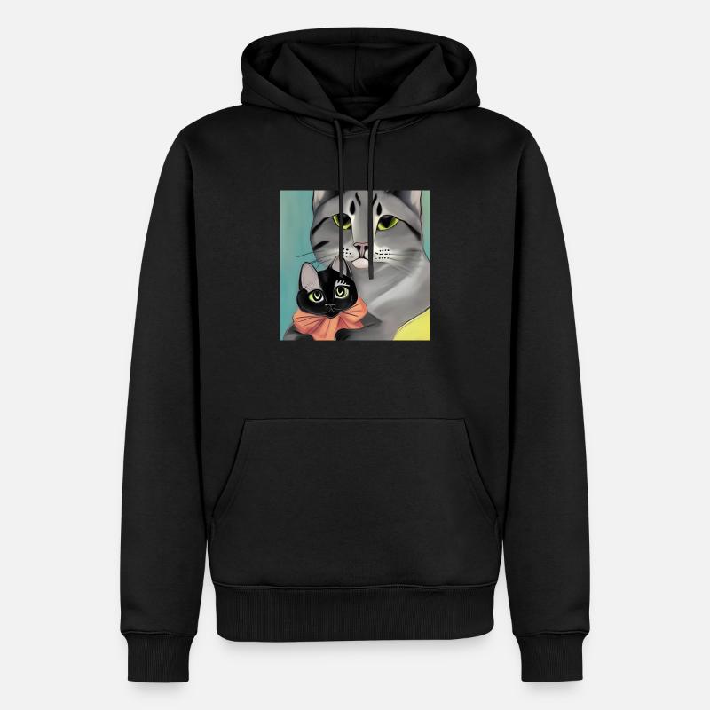 Mère de chats - Sweat à capuche Premium bio Homme - noir