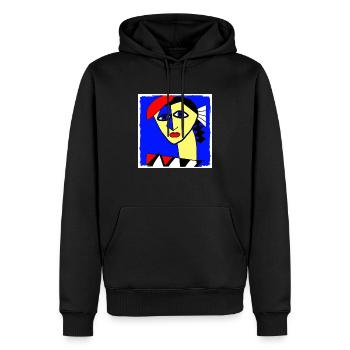 Women from paris - Sweat à capuche Premium bio Homme - noir - Devant - Nico (187cm)
