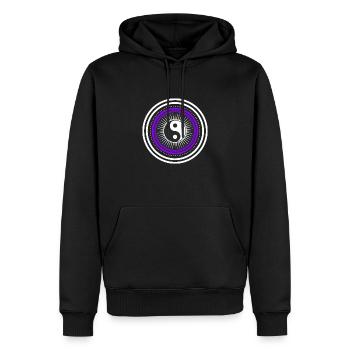 Yin & Yang | Design Spirituel Motif Couleurs Noir - Sweat à capuche Premium bio Homme - noir - Devant - Nico (187cm)