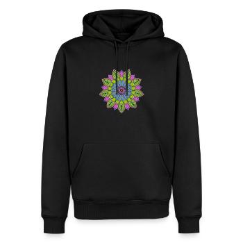 Mandala - Männer Premium Bio Hoodie - Schwarz - Vorne - Nico (187cm)