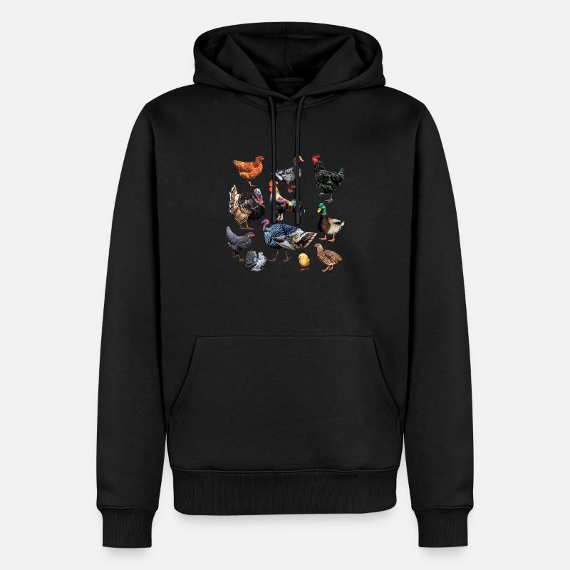 Basse cour 5 - Sweat à capuche Premium bio Homme - noir