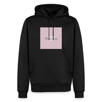 With Love - Männer Premium Bio Hoodie - Schwarz - Vorne - Nico (187cm)