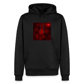 LUNE ÉTOILÉE ROUGE - Sweat à capuche Premium bio Homme - noir - Devant - Nico (187cm)