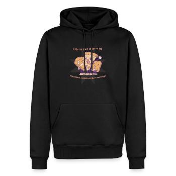 Life Is Like A Box Of Cheeses Explore The Variety - Männer Premium Bio Hoodie - Schwarz - Vorne - Nico (187cm)