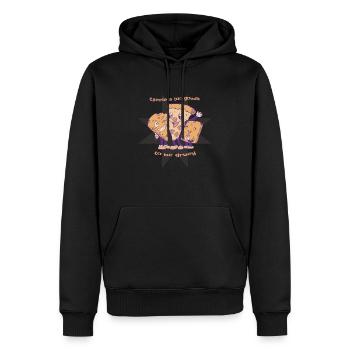 Le fromage est trop gouda pour être un amateur de pizza au fromage Gruey - Sweat à capuche Premium bio Homme - noir - Devant - Nico (187cm)