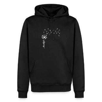 Conception de pissenlit reconnaissant - Sweat à capuche Premium bio Homme - noir - Devant - Nico (187cm)