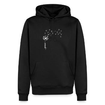 Peace Dandelion design - Men’s Premium Organic Hoodie - black - Front - Nico (187cm)
