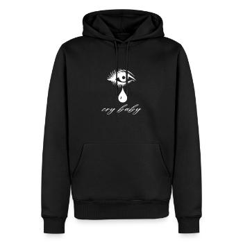 cry baby - Männer Premium Bio Hoodie - Schwarz - Vorne - Nico (187cm)