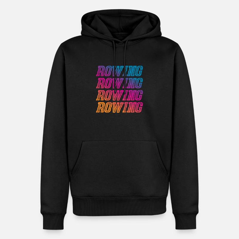 Rowing Ruderer Geschenk - Männer Premium Bio Hoodie - Schwarz