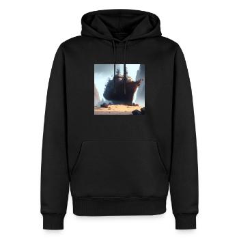 Navire dans le désert - Sweat à capuche Premium bio Homme - noir - Devant - Nico (187cm)