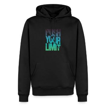 Push your limit - Männer Premium Bio Hoodie - Schwarz - Vorne - Nico (187cm)