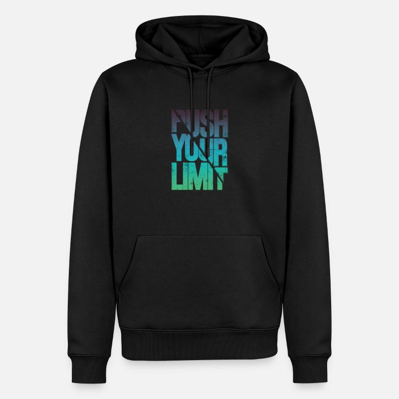 Push your limit - Männer Premium Bio Hoodie - Schwarz