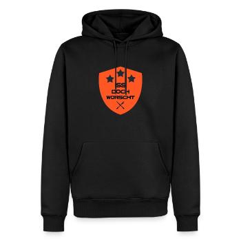 Iss doch Wurst - Männer Premium Bio Hoodie - Schwarz - Vorne - Nico (187cm)