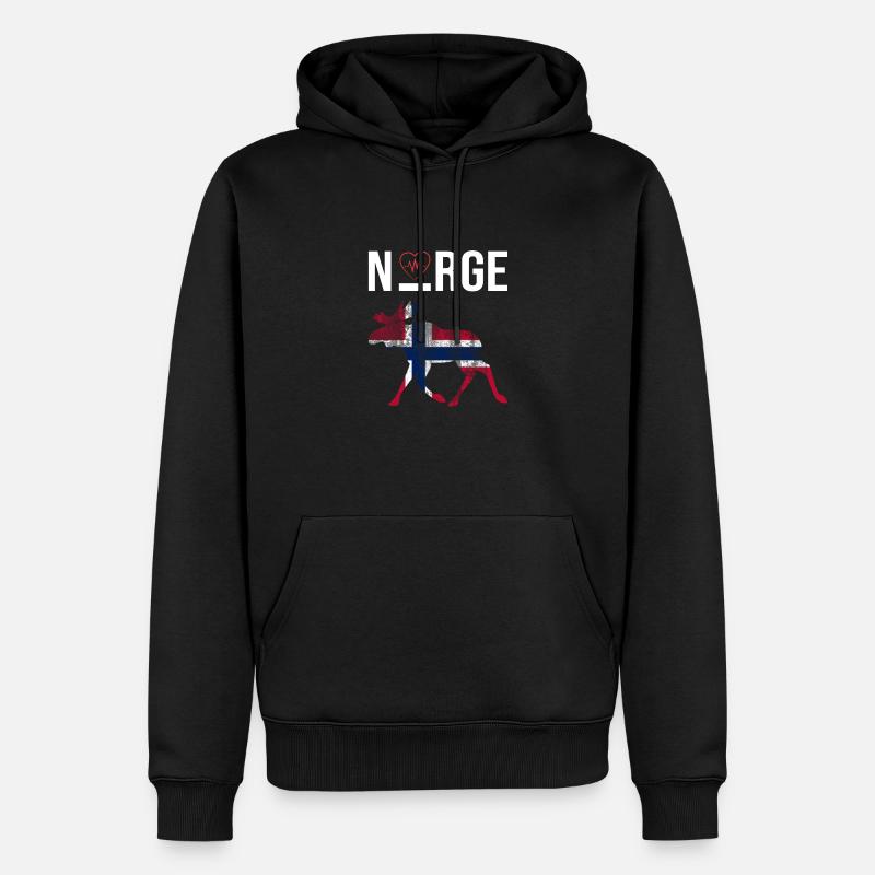 Norge Love - Männer Premium Bio Hoodie - Schwarz