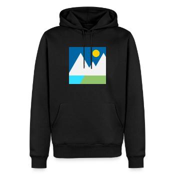 Bergkette - Männer Premium Bio Hoodie - Schwarz - Vorne - Nico (187cm)