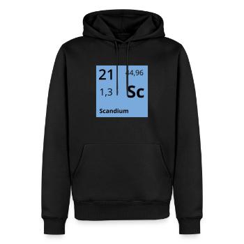 Scandium - Männer Premium Bio Hoodie - Schwarz - Vorne - Nico (187cm)