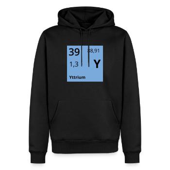 Yttrium - Männer Premium Bio Hoodie - Schwarz - Vorne - Nico (187cm)