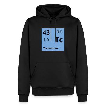 Technetium - Männer Premium Bio Hoodie - Schwarz - Vorne - Nico (187cm)