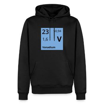 Vanadium - Männer Premium Bio Hoodie - Schwarz - Vorne - Nico (187cm)