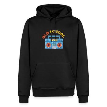 Ghettoblaster de la vieille école - Sweat à capuche Premium bio Homme - noir - Devant - Nico (187cm)