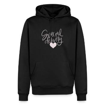 I love you - Sweat à capuche Premium bio Homme - noir - Devant - Nico (187cm)