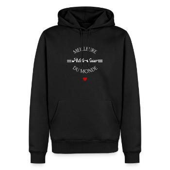 meilleure petite-sœur du monde - Sweat à capuche Premium bio Homme - noir - Devant - Nico (187cm)