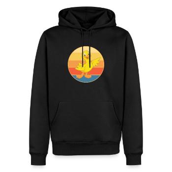 Niedliche Ente Vintage Retro Sonnenuntergang Tierliebhaber Design - Männer Premium Bio Hoodie - Schwarz - Vorne - Nico (187cm)