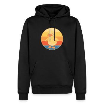 Niedliche Ente Vintage Retro Sonnenuntergang Tierliebhaber Design - Männer Premium Bio Hoodie - Schwarz - Vorne - Nico (187cm)