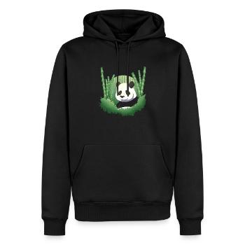 Panda - Men’s Premium Organic Hoodie - black - Front - Nico (187cm)